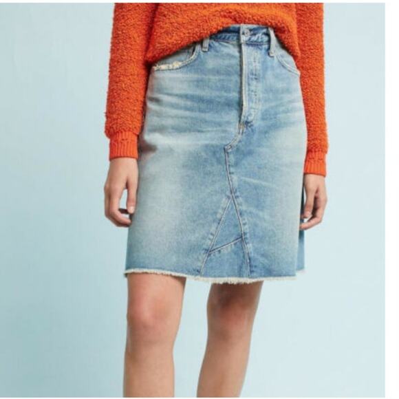 Anthropologie Dresses & Skirts - Anthropologie Light Blue Denim Skirt